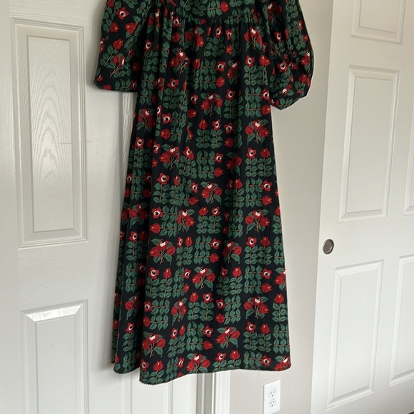 Agua by Agua Bendita Alheli Maxi dress Size XS Red Green Off Shoulder - Picture 7 of 16